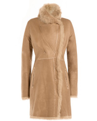 Yves Salomon Lamb Leather Coat With Shearling