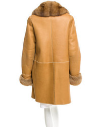 Fendi Sable Trimmed Shearling Coat