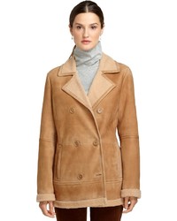 Brooks Brothers Shearling Double Breasted Coat
