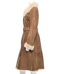 Burberry Suede And Shearling Coat