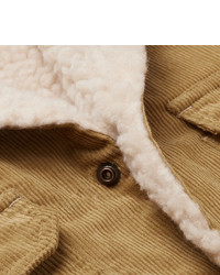 Battenwear Slim Fit Faux Shearling Trimmed Cotton Corduroy Jacket