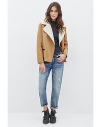 Forever 21 Contemporary Faux Shearling Lined Moto Jacket
