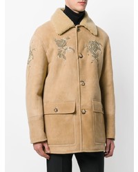 Alexander McQueen Embroidered Shearling Coat