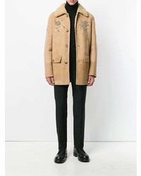 Alexander McQueen Embroidered Shearling Coat