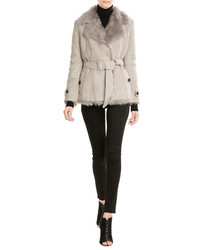 Burberry London Lambskin Jacket With Shearling