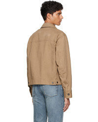 Solid Homme Beige Cotton Twill Overshirt Jacket