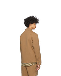 Nanushka Brown Cotton Theo Jacket