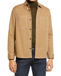 Ted Baker London Leytun Cotton Twill Shacket In Tan At Nordstrom