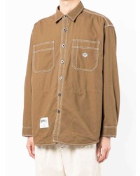 Chocoolate Logo Patch Button Up Shirt Jacket