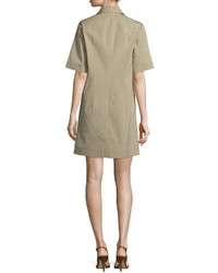 Michael Kors Michl Kors Collection Short Sleeve Utility Shirtdress Sand
