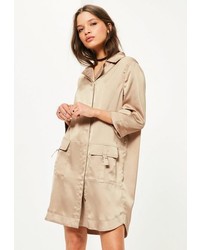 Missguided Nude 34 Pocket D Ring Shirt Dress