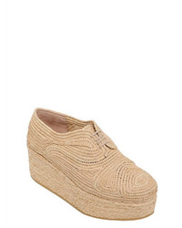 Robert Clergerie 70mm Pintom Woven Raffia Lace Up Shoes