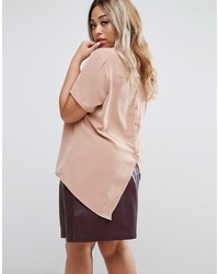 Junarose Short Sleeve Blouse With Button Up Back