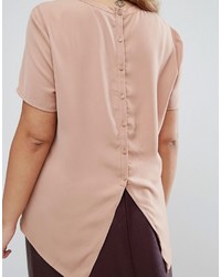Junarose Short Sleeve Blouse With Button Up Back