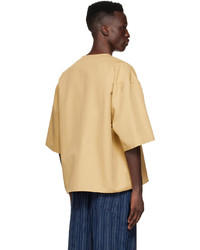 King & Tuckfield Beige Cotton Short Sleeve Shirt