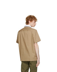 Helmut Lang Beige Poplin Short Sleeve Shirt