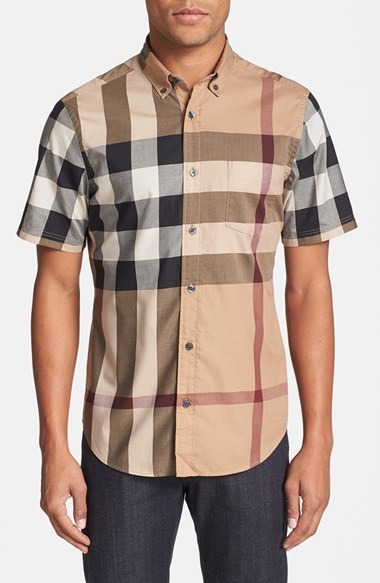 burberry beige check shirt