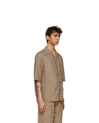 Lemaire Taupe Cotton Short Sleeve Shirt