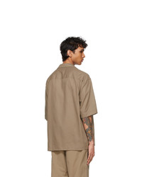 Lemaire Taupe Cotton Short Sleeve Shirt