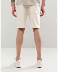 Asos Brand Jersey Shorts In Beige