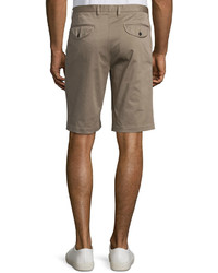 Theory Brucer Greely Flat Front Shorts Beige