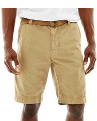 Plugg Flat Front Belted Shorts