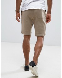 Asos Jersey Skinny Shorts In Beige