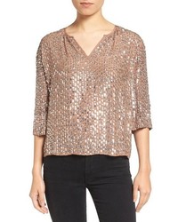 Velvet by Graham & Spencer Boxy Sequin Top