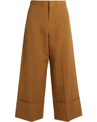Sea Wide Leg Silk And Cotton Blend Cropped Trousers