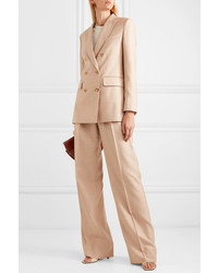 Max Mara Double Breasted Camel Hair And Silk Blend Blazer