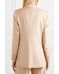 Max Mara Double Breasted Camel Hair And Silk Blend Blazer