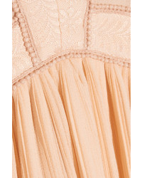 Chloé Pliss Silk Georgette Mini Dress Blush