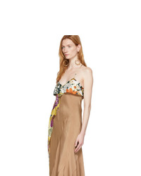Chloé Brown And Multicolor Scarf Detail Dress