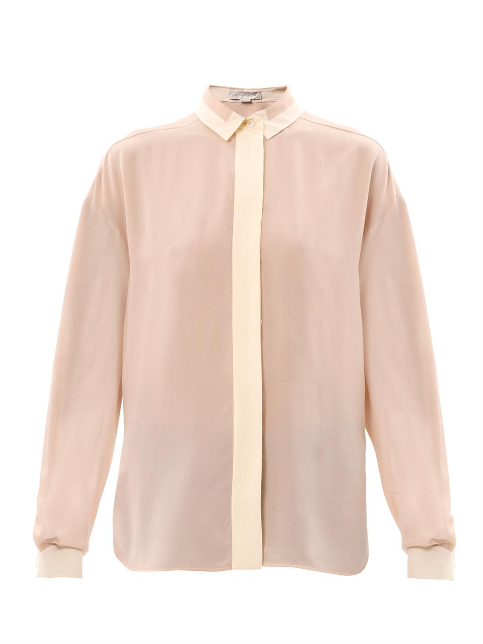 Stella McCartney Bi Colour Silk Blouse, $686 | MATCHESFASHION.COM ...
