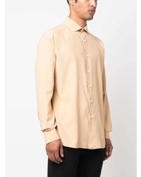 Zegna Spread Collar Silk Shirt