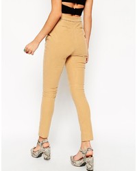Asos Collection Skinny Pants In Suede Look