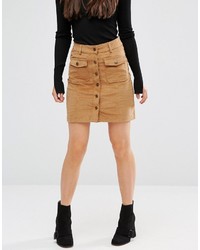 Brave Soul Buttoned Cord Skirt