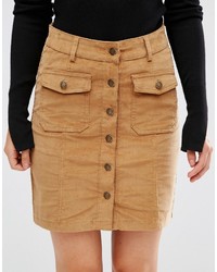Brave Soul Buttoned Cord Skirt