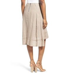 Elie Tahari Florence Highlow Linen Skirt