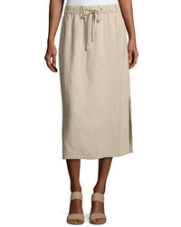Eileen Fisher Heavy Organic Linen Midi Skirt