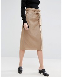 Asos Midi Skirt With Belt Detail