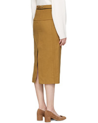 Chloé Tan Utilitarian Slit Skirt