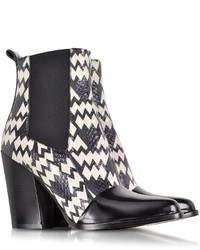 Kenzo Black And White Snake Print Ankle Boot