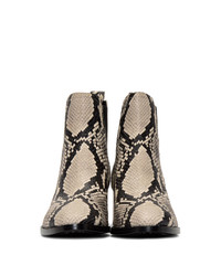 Rag and Bone Black And White Snake Walker Boots