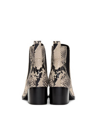 Rag and Bone Black And White Snake Walker Boots