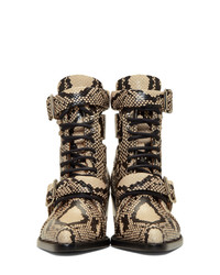 Chloé Grey Snake Rylee Boots