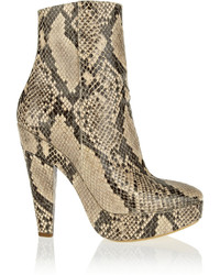 Stella McCartney Snake Effect Faux Leather Ankle Boots
