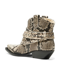 Zimmermann Snake Effect Leather Ankle Boots