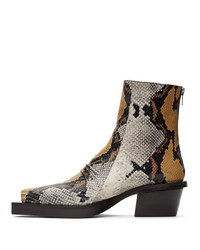 1017 Alyx 9Sm Brown Snake Leone Zip Boots