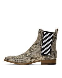 Off-White Python Chelsea Boots